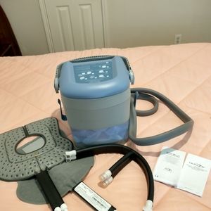 Ice machine, put ice in at water, cold water runs through the line to the pad.